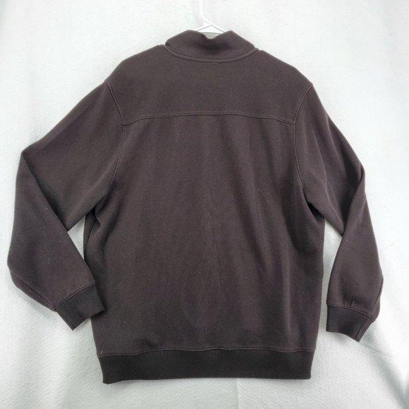 Perry Ellis Sweater Men's Long Sleeve 1/4 Zip Mock Neck Pullover Brown XL - Picture 8 of 12